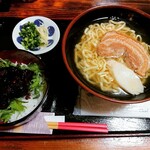 番所亭 - Bセットソーキ丼(小)+すば