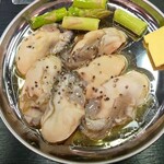 大阪 十三 鉄板焼 かしわぎ - 牡蠣とアスパラ♡♡♡