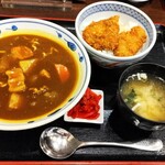 大衆食堂正広 - ミニカレーラーメンとミニタレかつ丼セット ¥1090