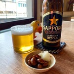 そば切り 山親爺 - ☺︎サッポロ黒ラベル　このお醤油の豆も大好き