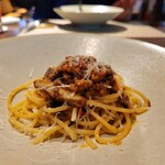 Takeru Quindici - パスタ：ボロネーゼと牛蒡のスパゲッティーニ