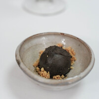 ヌキテパ - 【甜品（デセール、あまみ）】、《野州鹿沼（かぬま）》の"土（つち）"入（い）り"雪葩（ソルベ）"