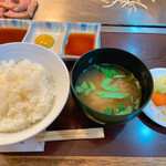 磐梯 - ご飯、味噌汁、漬物