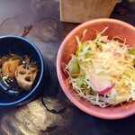 うみからそらへ - サラダと小鉢(根菜の煮物)