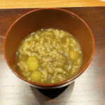 料 かわしま - 銀杏と鮑の肝粥