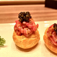 焼肉うしごろ 銀座店 - 和牛タルタルのグジェール〈キャビア・トリュフ〉
