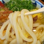 丸亀製麺 - ｢肉うどんセット｣の手打ちうどん(R3.3.5撮影)