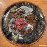 千陽 - 短角牛の陶板焼と短角牛の稀少なレバー焼