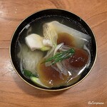 千陽 - 真鯛と天然の滑子茸の煮物椀