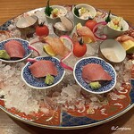 千陽 - 大間産の天然本鮪のトロ､鮃､活の毛蟹の造り､真鱈の雲子ポン酢