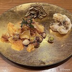 千陽 - 甘鯛の鱗揚げ､鰙の素揚げ､銀杏焼に里芋のチップス