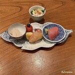 千陽 - 大間産の天然本鮪のトロ､鮃､活の毛蟹の造り､真鱈の雲子ポン酢