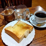 神田珈琲園 - 本日のサービスコーヒー、サービスのバタートーストとともの。