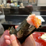 築地 男前鮓 - 玉ネギトロ手巻