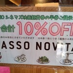 Passo novita - 入口の掲示