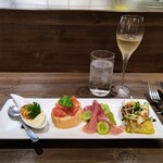 創作イタリアン Gemelli - 前菜４点盛り 白ワインにぴったり(*σ>∀<)σ