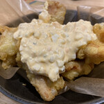 うどん居酒屋 江戸堀 - 鶏天タルタル　素晴らしい！