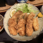 定食 美松 - ・鯵フライ定食はアジフライ+ささみフライ+ポテトフライだ。