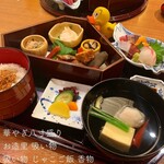 日本料理 櫂 - ☺︎華やぎ八寸　お造里　吸い物　じゃこご飯　香物