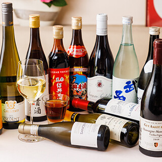 ワインが充実。日本酒・焼酎・紹興酒まで多彩にラインナップ