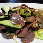 台湾家庭料理 福味香 - 前菜の砂肝の冷菜あまり辛くないバージョンです