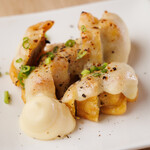 Grilled mustard lotus root cheese