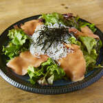 Shirasu and smoked salmon salad