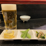 Izakaya Yuuzen - 遊ぜんハッピーセット　PART1 前菜、ビール