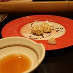 博多 鮨 よこ田 - 鱈の白子（天）