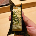 鮨 一二郎 - 鯵のバッテラ風巻寿司