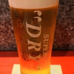 志ま根 - お酒①生ビール(アサヒスーパードライ)(税別650円)