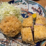 とんかつ七井戸 - とんかつ七井戸(ロースとメンチ盛り合せ)