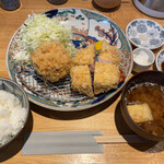 とんかつ七井戸 - とんかつ七井戸(ロースとメンチ盛り合せ)