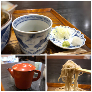 Teuchi Soba Ichinoume - ◆そばつゆはキリッとした味わいで好みですけれど、相変わらず量が少なくて。 後で蕎麦湯を出されるのですけれど、つゆが殆ど残ってないという。(^◇^;)
