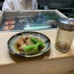 Sasa Sushi - 肝に肝煮　徳吉さんの七味で