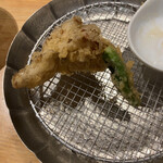 天ぷらめし 金子半之助  - まいたけ、ししとう(あなご飯)