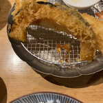 天ぷらめし 金子半之助  - カボチャ天(あなご飯)