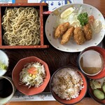 ふじ竹 - 広島産 カキフライのセット （冷たい蕎麦）　１０００円　(2022/12)