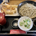 蕎麦家いごころ - サックサクごぼう天ざるそば（海苔抜き）