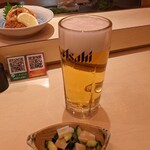 Kanda Edokkozushi - 生ビールでお疲れ様の乾杯〜(*￣∇￣)ノ