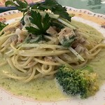 Pasta - 「タコとツナと緑野菜のバジルクリームソース」♪2022/11