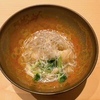 鮨 楽味 - クエと蓮根餅の蟹肉あんかけ