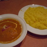 ガンジス - チキンミンチと卵のカレー　サフランライス　