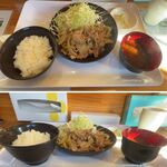 花咲か食堂 - 甘辛醬油たれ生姜焼き定食720円ご飯小の肉は普通盛選択,花咲か食堂(愛知県岡崎市)食彩品館.jp撮影