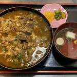 えびらそば - ぼっかけカレー丼･お吸物･漬物