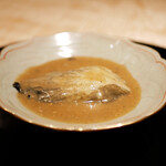 膳処末富 - ●薪焼きレタスと牡蠣ソース
      出ました！香り付けの変態の領域！
      メインは紛れもなく牡蠣ではなくレタスです。