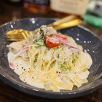 Kobakobaru - ある日のパスタ（広島牡蠣とあおさのクリームパスタ）