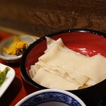 藤屋本店 - ミニソースカツ丼セット(ひもかわうどんに変更)
