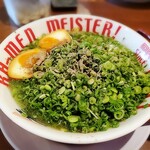 希望軒 - とんこつラーメン（ネギ大盛） 無料味玉