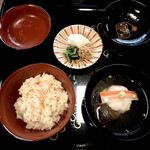 瓢亭 - ご飯 お椀 香の物